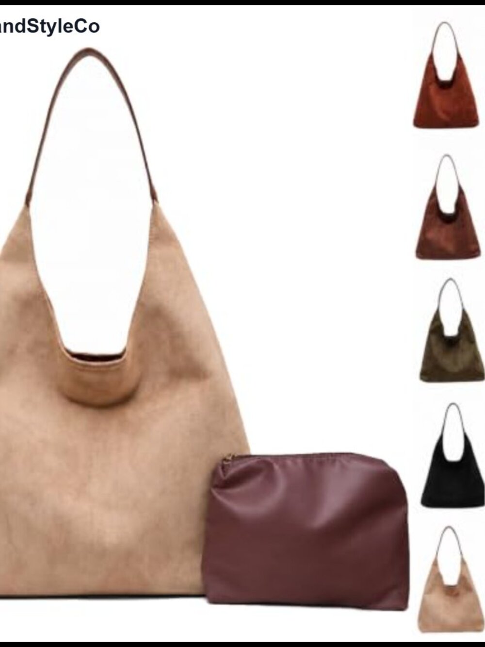 Faux Suede Tote Bag for Women | Wear-Resistant Vegan Handbag with Wallet |